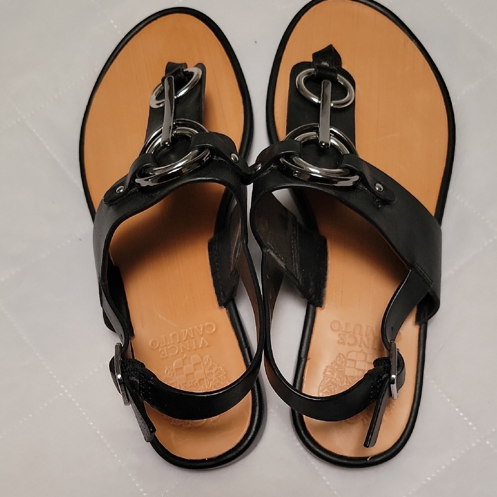 Vince Camuto Black Leather Sandals